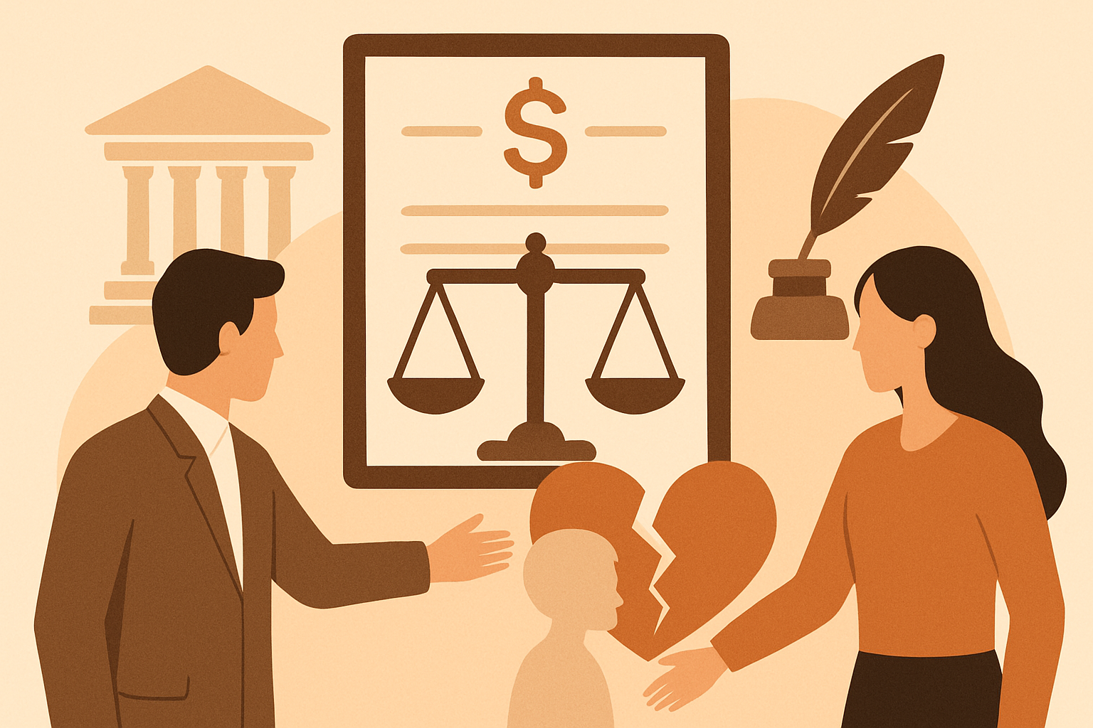 Pension alimentaire divorce amiable : calcul et fixation 2026